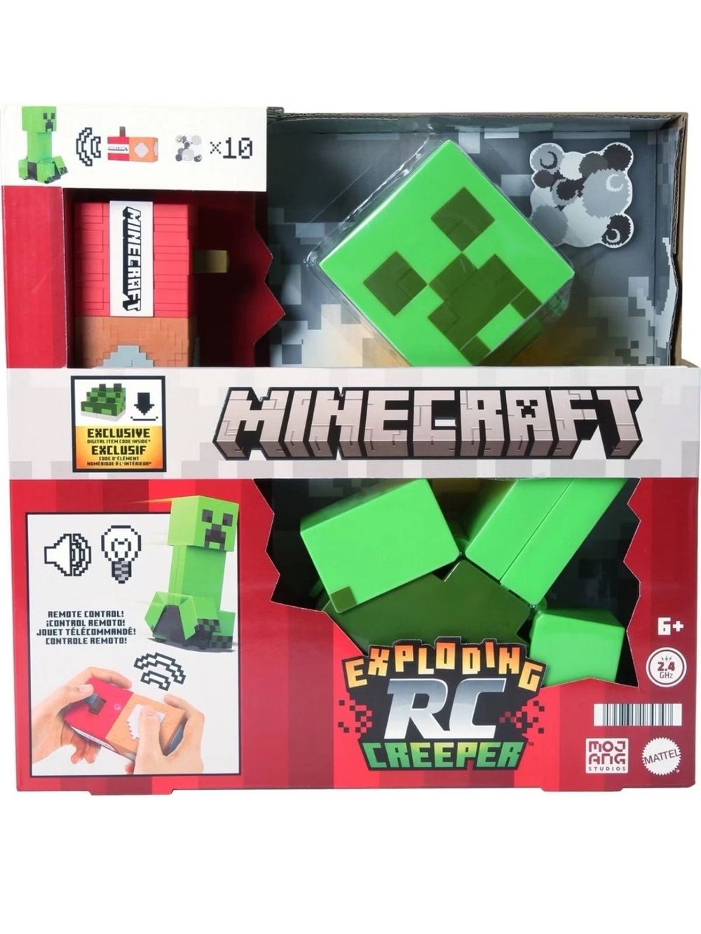 Minecraft Exploding RC Creeper Toy with Remote Control & Digital Item Code NEW
